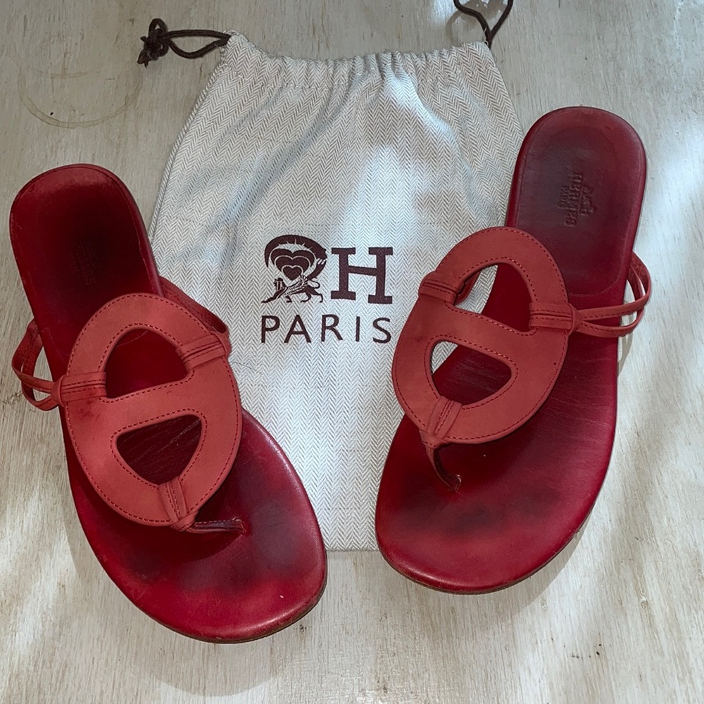 Hermès Sandals Iconic Red